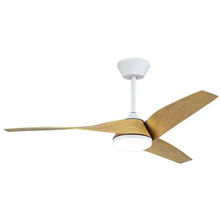 Ventilador de techo ALEMAR Papua Blanco/Madera clara Luz LED Ø132 cm