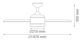 Ventilador Rahu Marron LED - 147cm Motor DC - Domotico
