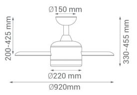 Ventilador TICO SULION - Motor DC. 92cm Ø - Reacondicionado