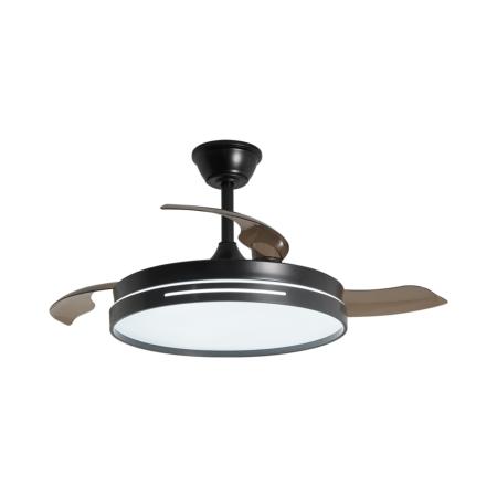 Ventilador retractil ALEMAR Togo Mini Negro Luz LED Ø40-91 cm