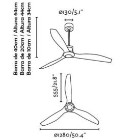 Ventilador Just Fan FARO - Cobre. Motor DC. 128cm.Ø