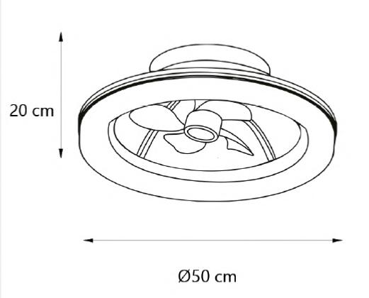medidas de ventilador Arco ALEMAR Ref 16032