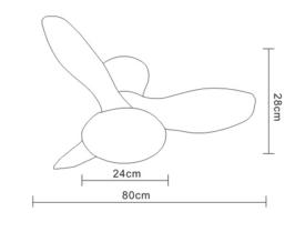 Ventilador Tulip Blanco/Madera P&B - Motor DC. luz LED. 80cmØ.