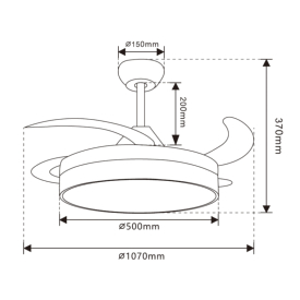 Ventilador Maui Blanco Andiluz - 4 aspas Motor DC Ø50-107cm