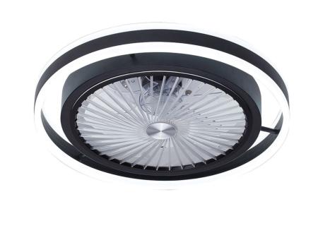 Ventilador Pampero Negro Fabrilamp - Ø50cm Luz LED