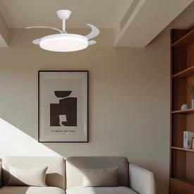 Ventilador retractil ALEMAR Creta Blanco Luz LED Ø50-107 cm
