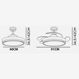 Ventilador BAYOMO Mini Blanco Fabrilamp Ø40-91cm