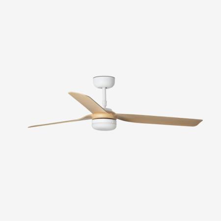 Ventilador Punt FARO Blanco / Madera con luz LED 130cm.Ø