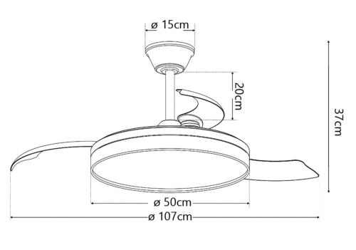 medidas de ventilador Dublin ALEMAR Ref 16002