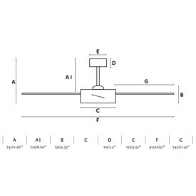 Ventilador Barth Blanco FARO - Motor DC. luz LED 132cm. Ø