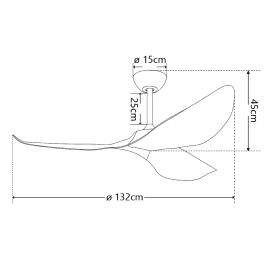 Ventilador de techo ALEMAR Garden Blanco/Madera clara Sin Luz Ø132 cm