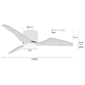 Ventilador HIMILCE Blanco SUNACA - Motor DC. luz LED. 105cmØ.