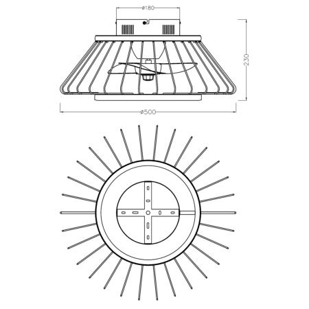 medidas de ventilador Malabo ALEMAR Ref 11548