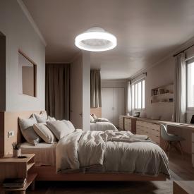 Ventilador de techo ALEMAR Ramses Blanco/Transparente Luz LED Ø50 cm