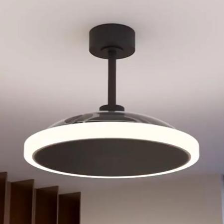 Ventilador retractil Zioneled Platon negro luz LED 107 cm