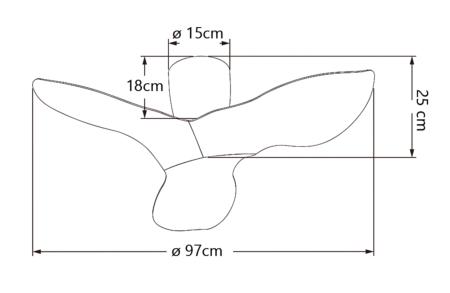 medidas de ventilador Venice ALEMAR Ref 16053