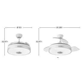 Ventilador Musical Matanuska Blanco Fabrilamp - Motor DC Ø108cm