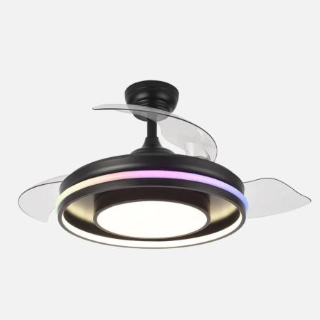 Ventilador Pitufo RGB Fabrilamp Negro - Motor DC Ø107cm