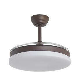 Ventilador retractil ALEMAR Malta Café Luz LED Ø50-107 cm