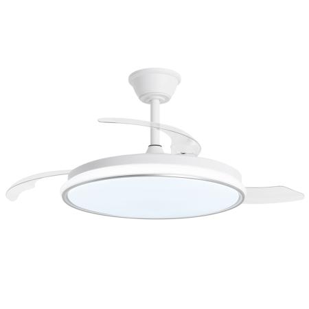 Ventilador retractil ALEMAR Dublin Blanco Plata Luz LED Ø50-107 cm