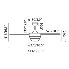 Ventilador Icaria Oro Envejecido - Faro Ø132cm