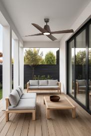 Ventilador TYPHOON FARO Marron luz LED - IP44 Ø127cm