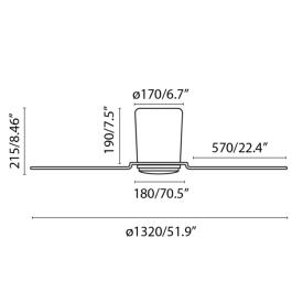 Ventilador de techo Pemba FARO, motor DC. Luz LED Ø132cm