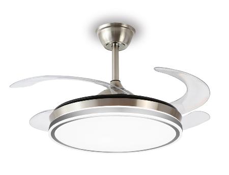 Ventilador retractil Ambra-L P&B Niquel - Motor DC. 50-108cmØ.