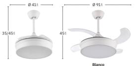 Ventilador Cala Blanco Fabrilamp - Motor DC Ø41cm
