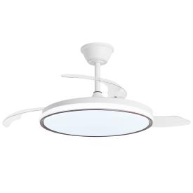 Ventilador retractil ALEMAR Dublin Blanco Madera Luz LED Ø50-107 cm