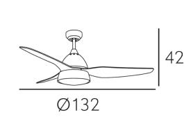 Ventilador Autan Gris Fabrilamp - Motor DC Ø132cm