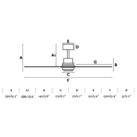 Ventilador LANTAU L FARO niquel pino con luz LED Ø132cm