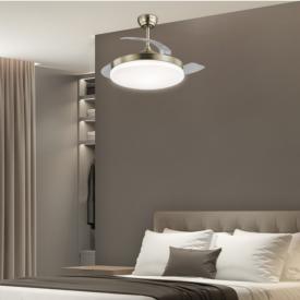 Ventilador retractil ALEMAR Malta Mini Cuero Luz LED Ø40-91 cm