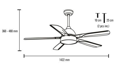 medidas ventilador Shamal mimax