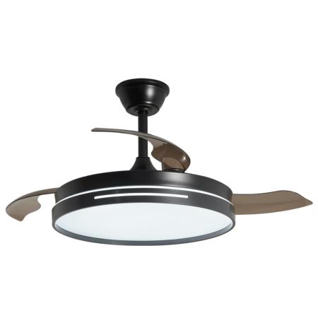 Ventilador retractil ALEMAR Togo Negro Luz LED Ø50-107 cm