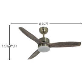 Ventilador Torino Blanco Fabrilamp - Motor DC Ø107cm