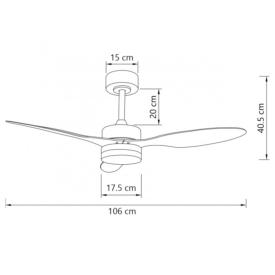 Ventilador de techo ALEMAR Valcano Negro Luz LED Ø107 cm
