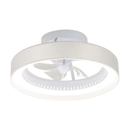 Ventilador de techo ALEMAR Arco Blanco/Textil Crudo Luz LED Ø50 cm