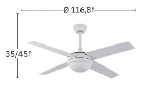 Ventilador Ciro Niquel/Wengue Fabrilamp - Motor DC Ø117cm