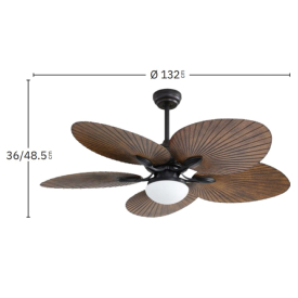 Ventilador CHAW sin luz Niquel Fabrilamp - Motor DC Ø132cm