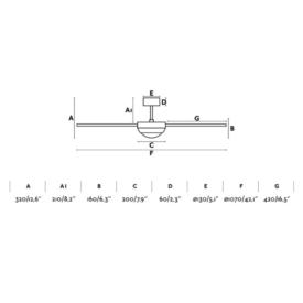 Ventilador de techo Feroe Reacondicionado FARO Blanco 107cm.Ø