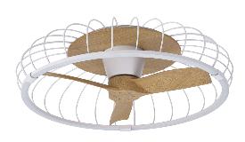 Ventilador NATURE Blanco/Haya - Mantra. Luz LED Ø79cm