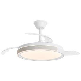 Ventilador retractil ALEMAR Samana Blanco Beige Luz LED Ø50-107 cm