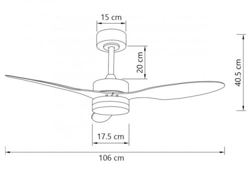 medidas de ventilador Valcano ALEMAR Ref 11541