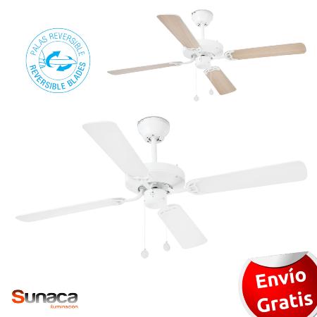 Ventilador Yakarta FARO blanco sin luz 121cm.Ø