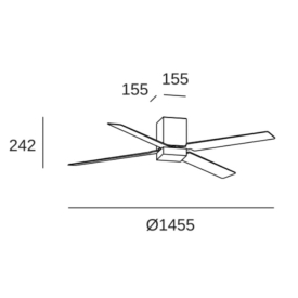 Ventilador ZONDA - Forlight. Luz LED Ø145cm