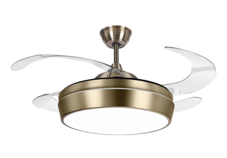 Ventilador aspas retractiles Simun Oro Fabrilamp Ø107cm DC