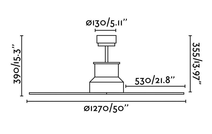 medidas ventilador Winche Faro
