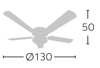 medidas ventilador Orion Fabrilamp