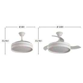 Ventilador Mandarin Fabrilamp Negro Oro - Motor DC Ø108cm